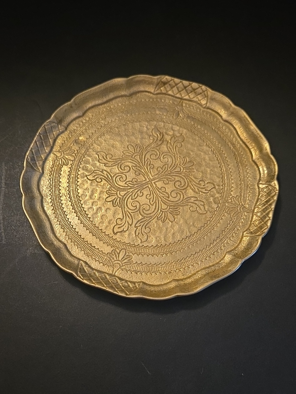 Collini Austria Signed Solid Brass Candleplate/Trinket Dish